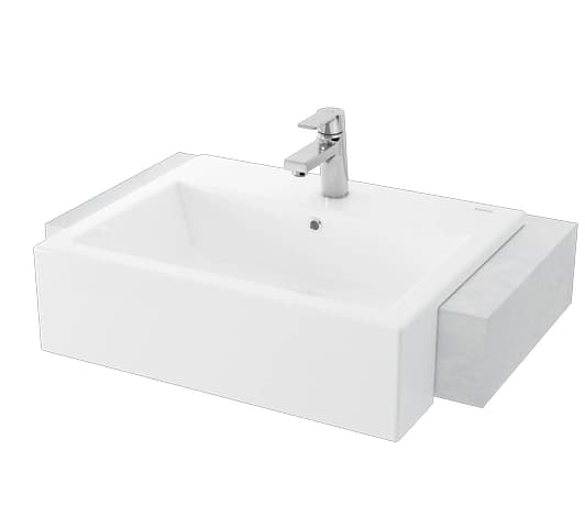 TOTO 520x420 mm Semi Recessed Lavatory