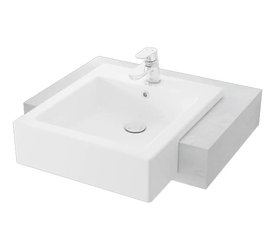 TOTO 415x485 mm Semi Recessed Lavatory