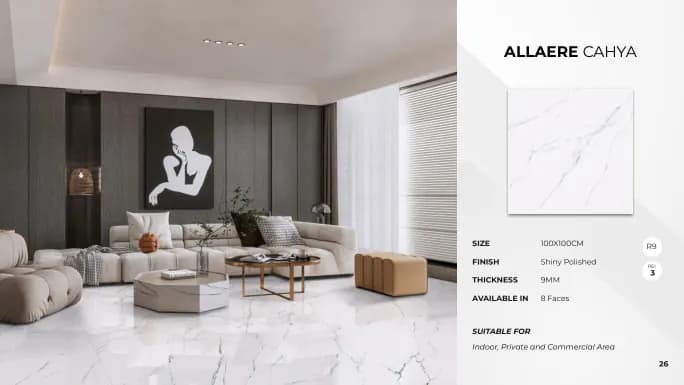 Quadra Allaere Cahya 100x100 Polish NORMAL (KETERANGAN sumber) warna Allaere Cahya