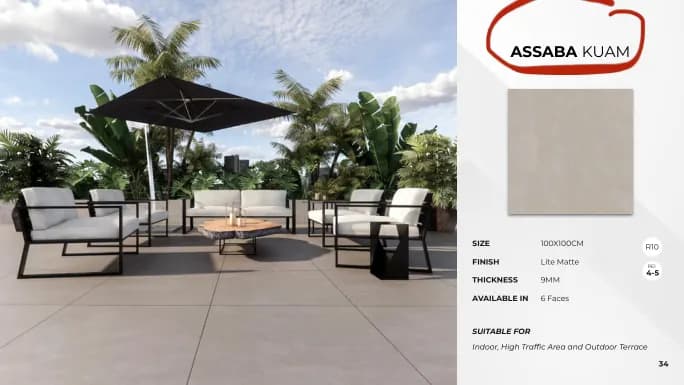 Quadra Assaba Kuam 100x100 Matte NORMAL (KETERANGAN sumber) warna Assaba Kuam