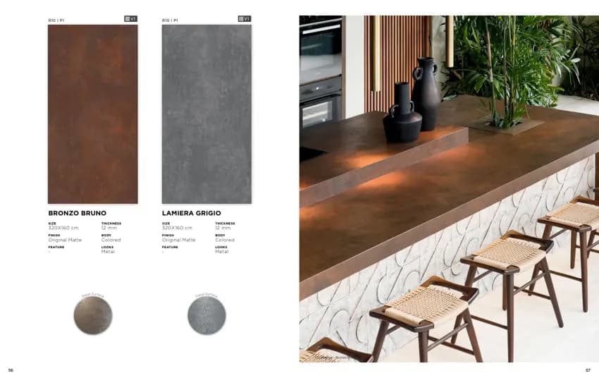 Quadra Bronzo Bruno 320x160 Matte METAL (KETERANGAN sumber) warna Bronzo Bruno