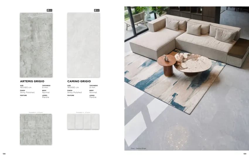 Quadra Artemis Grigio 160x80 Polish NORMAL (KETERANGAN sumber) warna Artemis Grigio