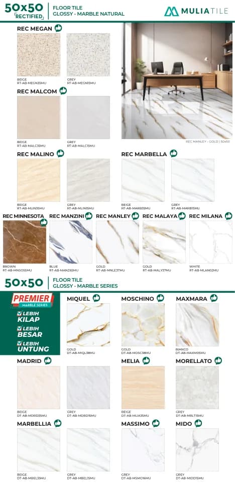 Mulia Spectrum MARBELLA 40x40 Marble Bb MARBLE BB warna BEIGE