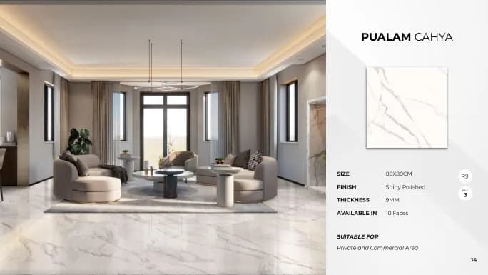Quadra Pualam Cahya 80x80 Polish NORMAL (KETERANGAN sumber) warna Pualam Cahya