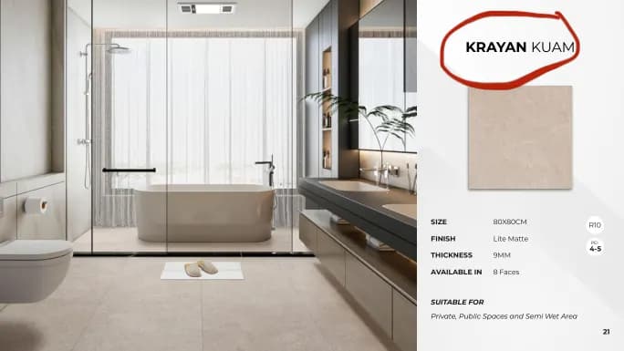Quadra Krayan Kuam 80x80 Matte NORMAL (KETERANGAN sumber) warna Krayan Kuam