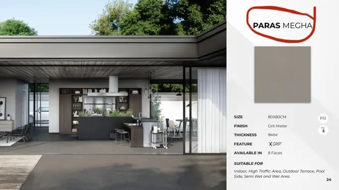 Quadra Paras Megha 80x80 Grit Matte NORMAL (KETERANGAN sumber) warna Paras Megha