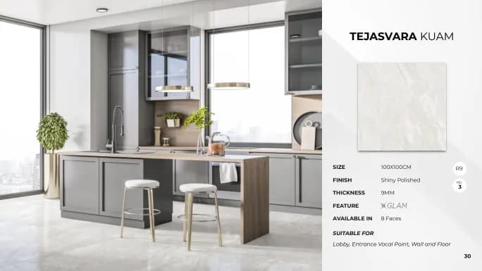 Quadra Tejasvara Kuam 100x100 Polish DRYFIX (KETERANGAN sumber) warna Tejasvara Kuam