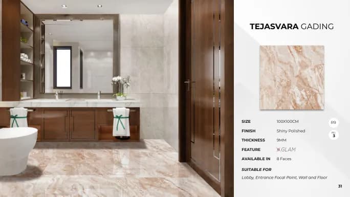 Quadra Tejasvara Gading 100x100 Polish DRYFIX (KETERANGAN sumber) warna Tejasvara Gading
