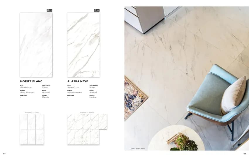 Quadra Moritz Blanc 160x80 Polish NORMAL (KETERANGAN sumber) warna Moritz Blanc
