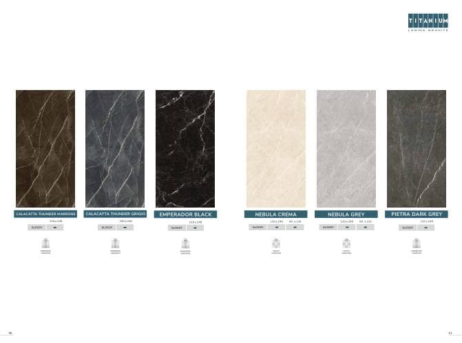 Titanium CALACATTA THUNDER 120x240 Glossy GLOSSY warna GRIGIO